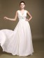 A-Line V-Neck Chiffon Wedding Dresses 00101001