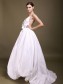 Ball Gown Deep V-neck Spaghetti Straps Backless Taffeta Wedding Dresses 00101003
