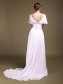 Sheath / Column V-neck Off-the-shoulder Chiffon Wedding Dresses 00101006