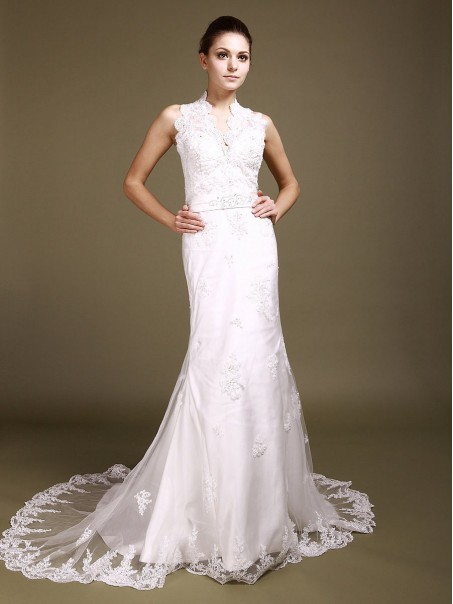 Trumpet/Mermaid Beaded Straps Wedding Dresses 00101011