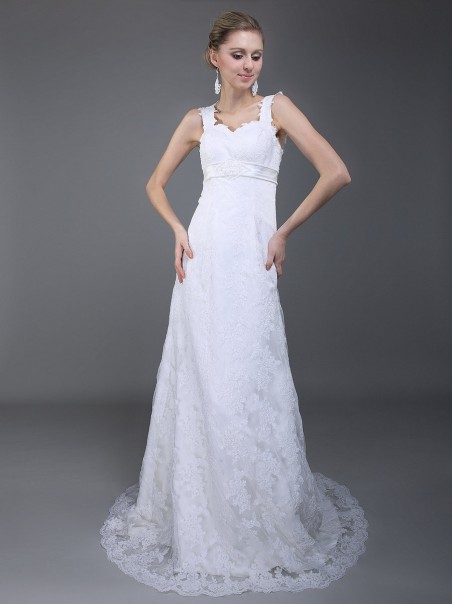 Sheath/Column Lace Wedding Dresses 00101021