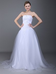 A-line Strapless Wedding Dresseses 00101025