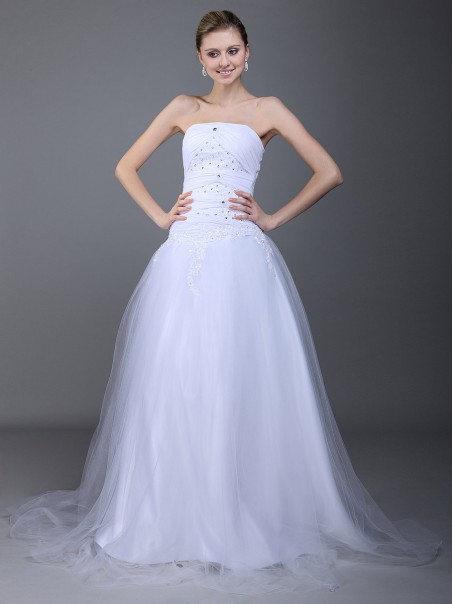 A-line Strapless Wedding Dresseses 00101025
