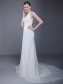 Sheath/Column V-neck Chiffon Wedding Dresses 00101028