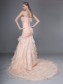 Trumpet/Mermaid Strapless Court Train Organza Tiered Wedding Dresses 00101033