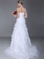 Trumpet/ Mermaid One Shouler Court Train Organza Tiered Wedding Dresses 00101034