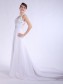 Sheath/Column V-neck Chiffon Wedding Dresses 00101037