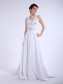 Sheath/Column V-neck Chiffon Wedding Dresses 00101037