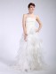 Ball Gown Strapless Organza Tiered Wedding Dresses 00101043