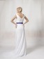 Simple Sheath/Column V-neck Chiffon Wedding Dresses 00101046