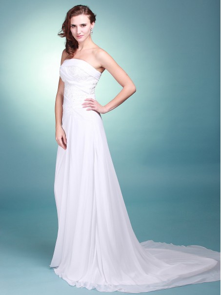 A-line Strapless Chiffon Wedding Dresses 00101050 A-line Strapless Chiffon Wedding Dresses 00101050
