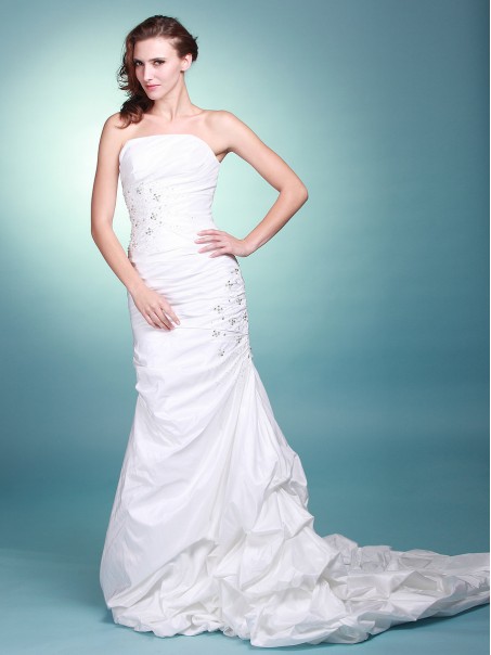 Trumpet/Mermaid Strapless Taffeta Wedding Dresses 00101051 Trumpet/Mermaid Strapless Taffeta Wedding Dresses 00101051