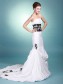 Taffeta Strapless Trumpet Wedding Dresses with Beaded Lace 00101054