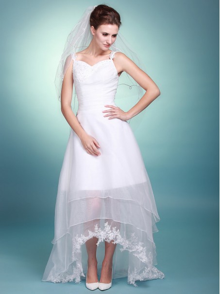 A-line Spaghetti Straps High Low Wedding Dresses 00101062 A-line Spaghetti Straps High Low Wedding Dresses 00101062