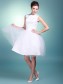 A-line Satin Tulle Knee-length Wedding Dresses 00101064 A-line Satin Tulle Knee-length Wedding Dresses 00101064