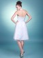 A-line Halter Satin Tulle Knee-length Wedding Dresses 00101065