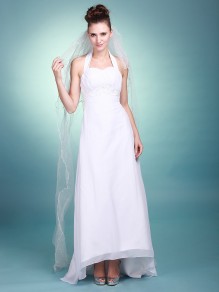 Sheath/Column Halter Asymmetrical Chiffon Wedding Dresses 00101066 Sheath/Column Halter Asymmetrical Chiffon Wedding Dresses 00101066