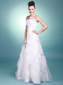 A-line Strapless Organza Wedding Dresses 00101073 A-line Strapless Organza Wedding Dresses 00101073