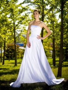 A-line Strapless Satin Wedding Dresses with A Wrap 00101077 A-line Strapless Satin Wedding Dresses with A Wrap 00101077