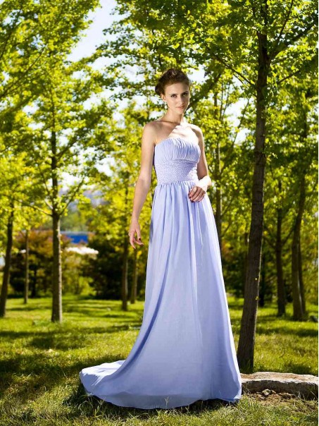 Sheath/Column Strapless Chiffon Wedding Dresses 00101081