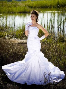 Trumpet / Mermaid One Shouler Taffeta Wedding Dresses 00101084 Trumpet / Mermaid One Shouler Taffeta Wedding Dresses 00101084