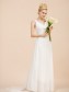 Sheath/Column V-neck Chiffon Wedding Dresses 00101087