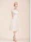 A-line Strapless Organza Knee-length Wedding Dresses 00101089