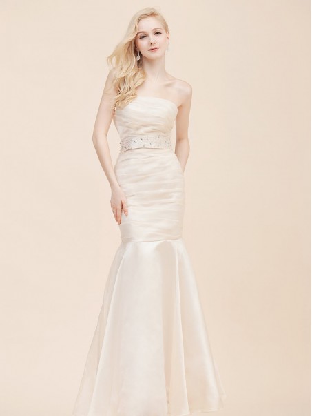 Trumpet/Mermaid Strapless Organza Wedding Dresses 00101090