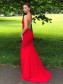 Elegant Long Red Mermaid Prom Dresses Formal Evening Gowns 901009