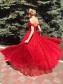 Long Red Sparkle Tulle Prom Dresses Formal Evening Gowns 901015