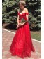 Long Red Sparkle Tulle Prom Dresses Formal Evening Gowns 901015