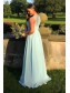 Long Blue Chiffon and Lace Prom Dresses Formal Evening Gowns 901016