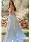 Long Blue Lace Prom Dresses Formal Evening Gowns 901018