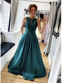 Long Satin Prom Dresses Formal Evening Gowns with Pockets 901035 Long Satin Prom Dresses Formal Evening Gowns with Pockets 901035
