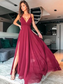 A-Line V Neck Chiffon Long Prom Dresses Formal Evening Gowns 901040 A-Line V Neck Chiffon Long Prom Dresses Formal Evening Gowns 901040