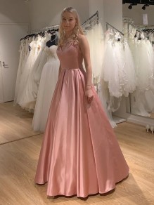 A-Line V Neck Long Prom Dresses Formal Evening Gowns 901042 A-Line V Neck Long Prom Dresses Formal Evening Gowns 901042