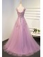 A-Line Tulle and Lace Long Prom Dresses Formal Evening Gowns 901055