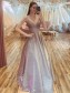 A-Line Sparkle Long Prom Dresses Formal Evening Gowns 901067