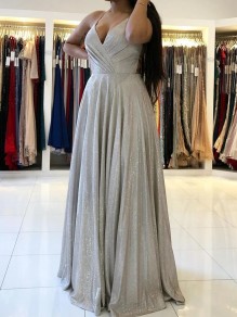 A-Line Sparkle Long Prom Dresses Formal Evening Gowns 901073