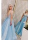 Long Blue Sparkle Tulle Prom Dresses Formal Evening Gowns 901079