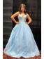Long Blue Sparkle Tulle Prom Dresses Formal Evening Gowns 901079