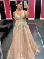 A-Line Lace Long Prom Dresses Formal Evening Gowns 901087