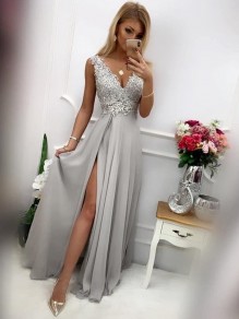 Lace and Chiffon Long Prom Dresses Formal Evening Gowns 901088 Lace and Chiffon Long Prom Dresses Formal Evening Gowns 901088