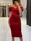 Sheath Red Prom Dresses Formal Evening Gowns 901092
