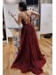 A-Line Lace and Tulle Long Prom Dresses Formal Evening Gowns 901096