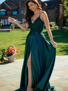 A-Line Lace Long Prom Dresses Formal Evening Gowns 901102 A-Line Lace Long Prom Dresses Formal Evening Gowns 901102