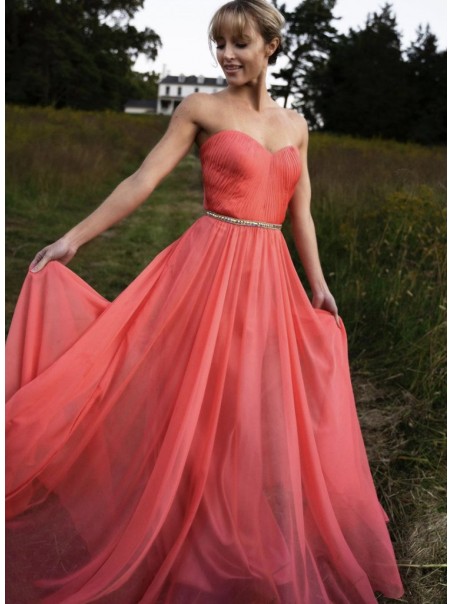 A-Line Chiffon Long Prom Dresses Formal Evening Gowns 901109