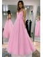 A-Line Sparkle Tulle Lavender Long Prom Dresses Formal Evening Gowns 901113