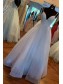 A-Line Sparkle Tulle Lavender Long Prom Dresses Formal Evening Gowns 901113