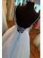 A-Line Sparkle Tulle Lavender Long Prom Dresses Formal Evening Gowns 901113